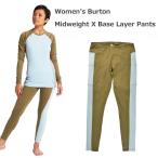 [S M размер ]BURTON женский внутренний Women's Midweight X Base Layer Pants (Martini Olive / Ether Blue)
