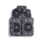 ショッピング訳有 SALE【訳有】バンダナ柄 ダウンベスト ペイズリー柄 Paisley bandana pattern Down Vest Size L〜5XL【送料無料】