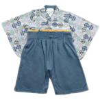 [Aenak] 丸和柄全開男児はかまロンパース (60 ネイビー)