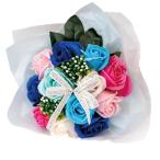 ポピー名古屋 ソープフラワー シャボンフラワー 造花 ギフト プレゼント 12輪ブーケ バラ 花束 約26cm クリアバッグ付き SBL-11