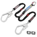 [藤井電工] 新規格 フルハーネス用ランヤード ノビロン 伸縮ロープ式 ブラック 黒 ツインランヤード THL-2-NV93SV-21KS-2R