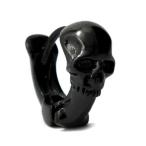 Yahoo! Yahoo!ショッピング(ヤフー ショッピング)ピアス レディース アレルギーフリー 金属アレルギー対応 アズーロ スモールスカルボーンフープピアス ブラックチタン AZZURRO AZ32BLK