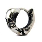 Yahoo! Yahoo!ショッピング(ヤフー ショッピング)ピアス レディース アレルギーフリー 金属アレルギー対応 アズーロ スモールスカルボーンフープピアス シルバー AZZURRO AZ32SV