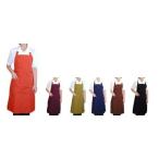 ショッピングあずき茶 胸あてエプロン前掛け　和風カラー６色 サロンエプロン￥１３９０