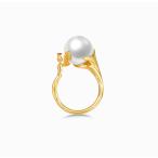 リング 指輪 パールリング 真珠 デザイン性 個性 上品 手元コーデ K18YG イエローゴールド ASTRA 花の妖精モチーフ