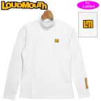日本規格 ラウドマウス レディース UVカット モックネック 長袖 シャツ 771552(999) White ホワイト QCBR Loudmouth トップス ハイネック 無地