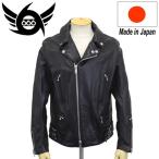 666 LEATHER WEAR LJM-1TFL タイトフィット U.K. サイドベルト ライダースジャケット-ロング- 日本製 BLACK