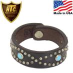 HTC(Hollywood Trading Company)  エイチティーシー #D Turquoise studs Bracelet(ターコイズスタッズブレスレット) ブラック