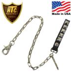 HTC (Hollywood Trading Company) #VT 1LINE PYRAMID 0.5インチ WALLET CHAIN ピラミッド レザーウォレットチェーン BLACK