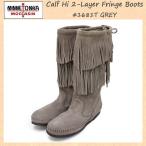 sale セール MINNETONKA(ミネトンカ)Calf Hi 2-Layer Fringe(カーフハイ2レイヤーフリンジ)#1681T GRAY SUEDE レディース MT175