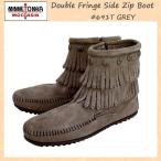 sale セール MINNETONKA(ミネトンカ)Double Fringe Side Zip Boot(ダブルフリンジ サイドジップブーツ) #691T GREY レディース MT020