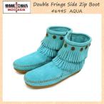 sale MINNETONKA(ミネトンカ)Double Fringe Side Zip Boot(ダブルフリンジ サイドジップブーツ)#694S AQUA レディース MT145