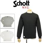 ショッピングschott Schott (ショット) 5930006 HONEYCOMB WAFFLE T-SHIRT ハニカムワッフル LS ロングスリーブ クルーネックTシャツ 全3色
