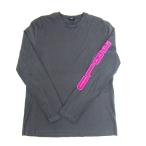 FENDI フェンディ 袖パッチロゴ クルーネック 長袖 Tシャツ TEE ロンT グレー FAF552 A8JX★FG7196