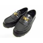 CELINE セリーヌ MARGARET CHUNKY LOAFER マーガレット ポリッシュドブル トリオンフチェーン付き ローファー SIZE:37 約23.5cm★SH8318