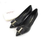 Salvatore Ferragamo サルヴァトーレフェラガモ リボン レザー パンプス SIZE:25.0cm レディース □UT13370