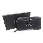 CHANEL シャネル ココマーク スタッズ ラウンドファスナー ウォレット 財布 ∠UP4756