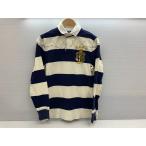 Polo Ralph Lauren Polo Ralph Lauren 90s Rugger рубашка окантовка рубашка-поло с длинным рукавом размер S темно-синий белый вышивка v091171