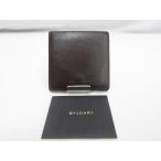 BVLGARI ブルガリ クラシコ コンパクトウォレット ブラウン 中古品 ◆140674