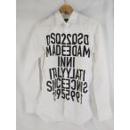 ショッピングディースクエアード DSQUARED　ディースクエアード ロゴ プリント ボタン シャツ　