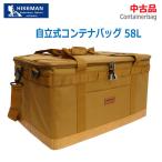  б/у прекрасный товар HIKEMAN независимый тип контейнер сумка 58L бежевый / хаки Large брезент перегородка 1 листов имеется кемпинг сумка уличный сумка 