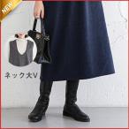 ジャンパースカート ノースリーブワンピース 2way ジャンスカ ｖネック マタニティ レディース 春秋冬 体型カバー ストレートシルエット