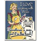 Cooking with Wine ★ Tin Signs（ブリキ看板）【並行輸入品】