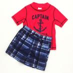 カーターズ Carter's キッズラッシュガード水着 Tシャツ半袖タイプスイムウェア・スイムパンツ 上下セット レッド 錨 CaptainAdorable