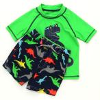 カーターズ Carter's キッズラッシュガード水着 Tシャツ半袖タイプスイムウェア・スイムパンツ 上下セット 恐竜 グリーン