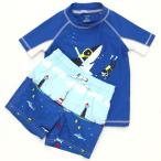 カーターズ Carter's キッズラッシュガード水着 Tシャツ半袖タイプスイムウェア・スイムパンツ 上下セット ダイバーとサメ ブルー