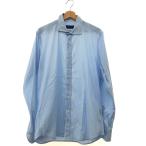 ショッピングハイドロゲン HYDROGEN ハイドロゲン ストライプ長袖 シャツ  L  ブルー  メンズ 刺繍 トップス