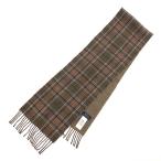 POLO RALPH LAUREN ポロラルフローレン  マフラー 良好  カーキ ウール ナイロン チェック柄 ホース刺繍　フリンジ メンズ イタリア製