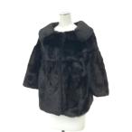 ショッピング毛皮 NORTH BEACH  毛皮ジャケット ノースビーチ 良好  サイズ:表記無し  ブラック/ブラウン レディース ミンク ショート丈 七分袖 ファー