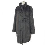 ショッピング毛皮 MILA SCHON  毛皮コート ミラショーン 良好  サイズ:M  グレー/ブラウン レディース リバーシブル ヴィーゼルxシルク 定価626400円