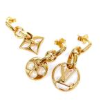 ショッピングLOUIS LOUIS VUITTON ルイヴィトン ブックルドレイユクレイジーインロック ピアス 3点 良好 M69662 LE0280 ゴールドカラー   レディース