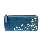 ショッピングアンテプリマ ANTEPRIMA アンテプリマ 長財布   レザー/フラワー L字ファスナー    ブルー レディース
