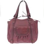 ANNA SUI アナスイ ト−トバッグ   バタフライ/編み込みデザイン/レザー    ボルドー レディース