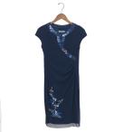 ショッピングVivienne VIVIENNE TAM ヴィヴィアンタム チャイナ調ワンピース 良好 サイズ:38 パワーネット/和柄刺繍    ネイビー レディース