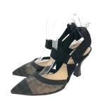 FENDI フェンディ サンダル 良好 表記サイズ:37 メッシュ/ズッカ    ブラック レディース