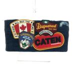 ショッピングディースクエアード Dsquared2 ディースクエアード デニムクラッチバッグ 良好  ワッペン    ブルー