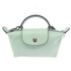 LONGCHAMP ロンシャン ルプリアージュエクストラポーチXS/トートバッグ 美品  レザー/ヴァーベナ 34205987   グリーン レディース