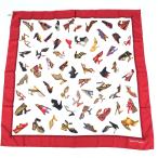 Salvatore Ferragamo サルヴァトーレフェラガモ スカーフ   靴柄/カレ90/イタリア製 ヴィンテージ品  シルク100％ レッド レディース