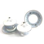 Wedgwood ウェッジウッド 蓋つき湯呑 良好  アレキサンドラ/2客セット    ホワイト/ブルー