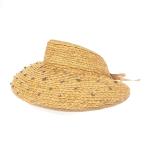 miumiu ミュウミュウ ビジュー付サンバイザー 良好 表記サイズ:S ストロー100％    ベージュ レディース