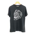 ショッピングハイドロゲン HYDROGEN ハイドロゲン 半袖カットソー  サイズ:S フロントプリント    ブラック メンズ