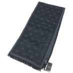 ショッピングアルマーニ EMPORIO ARMANI エンポリオアルマーニ ストール 未使用品  総柄/ウール100％/マフラー    ブラック メンズ