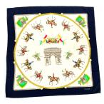 CELINE セリーヌ スカーフ 良好  マカダム/馬柄   シルク100％ ネイビー レディース