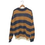 MARNI マルニ 前後切替ボーダーニット 良好 サイズ48 ブラウン/ネイビー モヘヤ混 メンズ 長袖 トップス 21AW セーター