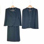 HARDY AMIES ハーディエイミス ジャケット2点&スカートセット サイズ_9 ブラック ポリエステル レディース 冠婚葬祭 スーツ
