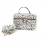 furfur ファーファー バニティバッグ グレー エコファー レディース ハンド ショルダー 2WAYbag 鞄